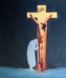 Door nederigheid kunnen we leren ons met onze wonden te verbergen naast Jezus de gekruisigde