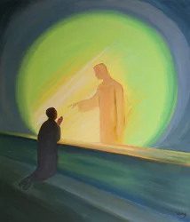 Jezus reikt naar ons uit in de Heilige Communie om onze lasten te verlichten en ons vreugde te geven.