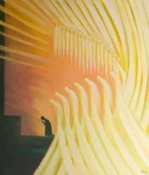 De heilige engelen buigen met ons in eerbiedig gebed wanneer we God eer geven.