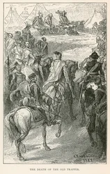 De dood van de oude pelsjager (gravure)