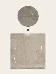 Cirkel, vierkant, stip, abstract