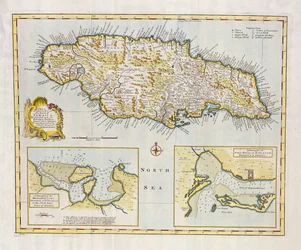 Kaart van het Eiland Jamaica, verdeeld in zijn Belangrijkste Parochies ca. 1760