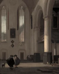 Interieur van een protestantse kerk