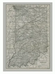 Kaart van Indiana, VS, ca. 1900s