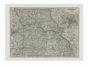 Kaart van Missouri, VS, ca. 1900