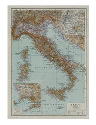 Kaart van Modern Italië, ca. 1910s