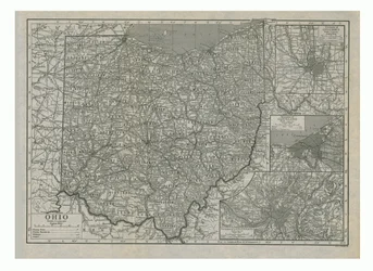 Kaart van Ohio, VS, ca. 1910s
