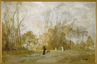 Aus dem Prater - Uit de tuinen van het Prater ... (olieverf op hout)
