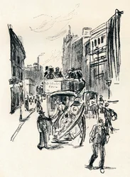 Van een krijttekening door Emil Orlik, c1900