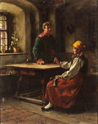 Officier met boer, 1887