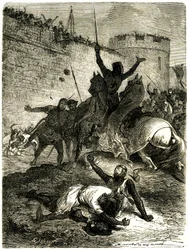 Kruistocht tegen de Albigenzen - Beleg van Toulouse, 25 juni 1218. Simon de Montfort