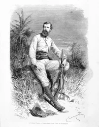 Portret van de Britse luitenant en ontdekkingsreiziger Verney Lovett Cameron (1844-1894)