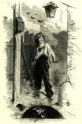 Victor Hugo: Les Misérables. Gavroche, jongen uit Parijs. Illustratie van Émile Bayard.