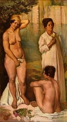 Fellah badende vrouwen