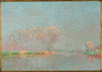 Mist op de Leie (schilderij op doek)