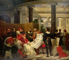 Paus Julius II beveelt Bramante, Michelangelo en Raphael om het Vaticaan en de Sint-Pietersbasiliek te bouwen, 1827