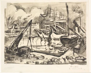 Het havenbassin Kattendijk in Antwerpen