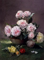 Romantische rozen. Schilderij van Emile Vernon (1872-1919) Privécollectie.