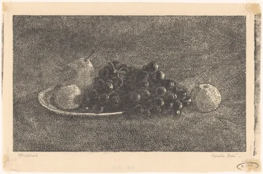 Schaal met druiven en ander fruit