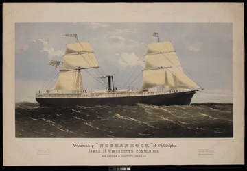 Stoomschip Neshannock van Philadelphia. James H Winchester, Commandant. E A Souder & Company, Eigenaren