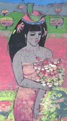 Gekleed als Flora