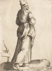 Kostuumplaat: Boerin uit Spanje, ca. 1555-58