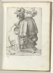 Duitse soldatenvrouw, gekleed volgens de mode van ca. 1550