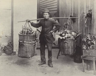 Een Chinese groenteverkoper