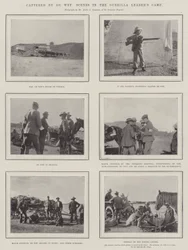 Gevangen door De Wet, scènes in het kamp van de guerrillaleider