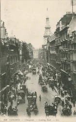Cheapside kijkend naar het oosten, Londen