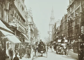 Cheapside, kijkend naar het oosten, City of London, 1890