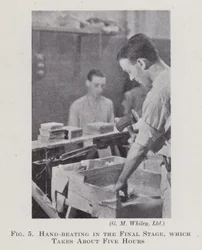 Handmatig Kloppen in de Laatste Fase, die ongeveer Vijf Uur Duurt (zw/w foto)