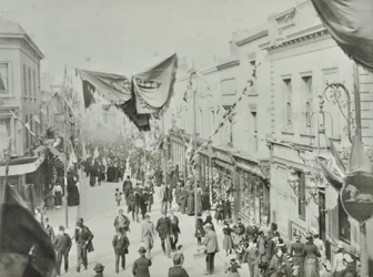 Hare Street: opening van Woolwich ferry, 1889