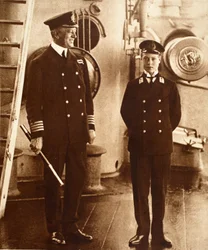 Koning Edward VIII als adelborst op H.M.S. Hindustan, 1910
