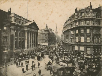 Mansion House, Queen Victoria Street en Cheapside, Londen