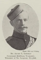 Mr Archie L Langman, luitenant Middlesex Yeomanry, penningmeester van het Langman ziekenhuis