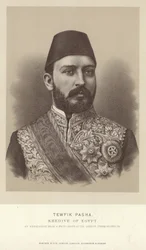 Portret van Tewfik Pasha, Khedive van Egypte