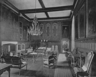 Kamer van koningin Elizabeth in Penshurst Place (zw/w foto)