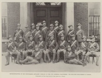 Vertegenwoordigers van de Honourable Artillery Company in de City Imperial Volunteers, de Gemotoriseerde Afdeling in Khaki