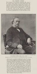 Sir Joseph Lister, Baronet, DCL, LLD, voorzitter van de jaarlijkse bijeenkomst van de British Association in Liverpool