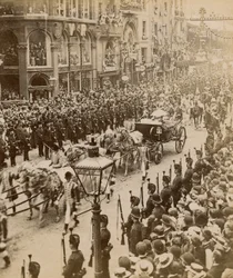 Stereoscopische afdruk van het diamanten jubileum van koningin Victoria, 28 juni 1897