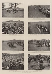 De legeroefeningen, onder de troepen met de camera