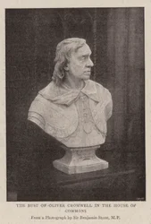 De buste van Oliver Cromwell in het Lagerhuis