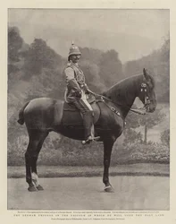 De Duitse keizer in het uniform waarin hij het Heilige Land zal bezoeken