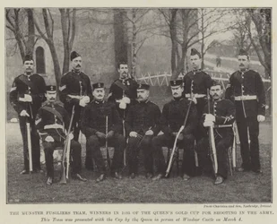 Het Munster Fusiliers-team, winnaars in 1895 van de Queens Gold Cup voor schieten in het leger