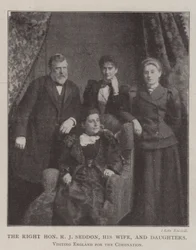 De Zeer Eerwaarde R J Seddon, zijn Vrouw en Dochters, op bezoek in Engeland voor de Kroning