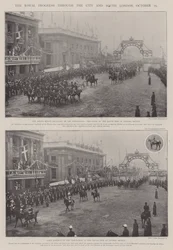 De koninklijke voortgang door de stad en Zuid-Londen, 25 oktober