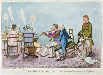 Een landelijk concert, of een avondvermaak in Sussex, uitgegeven door Hannah Humphrey in 1798