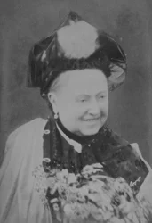 Een Jubileumportret van Koningin Victoria (1819-1901) Lachend, 21 juni 1887