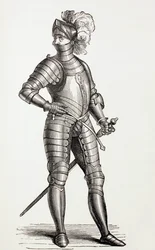 Een Ridder in Volledige Wapenrusting in de 15e Eeuw, ca. 1880